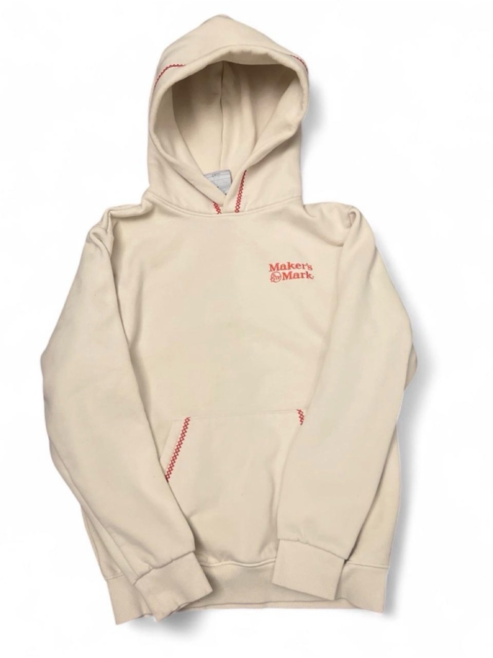 Maker's Mark Rare Cream Hoodie with Red Logo/Stitching Size S Cotton Sweatshirt